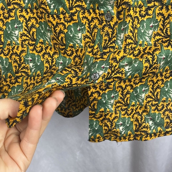 J. Crew Ratti Elephant Off Shoulder Ruffle Blouse - Size 6 - Picture 9 of 15